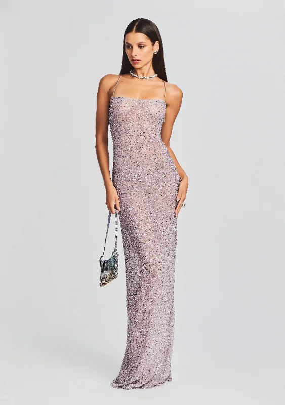 Tiered satin dress-Dante Sequin Dress