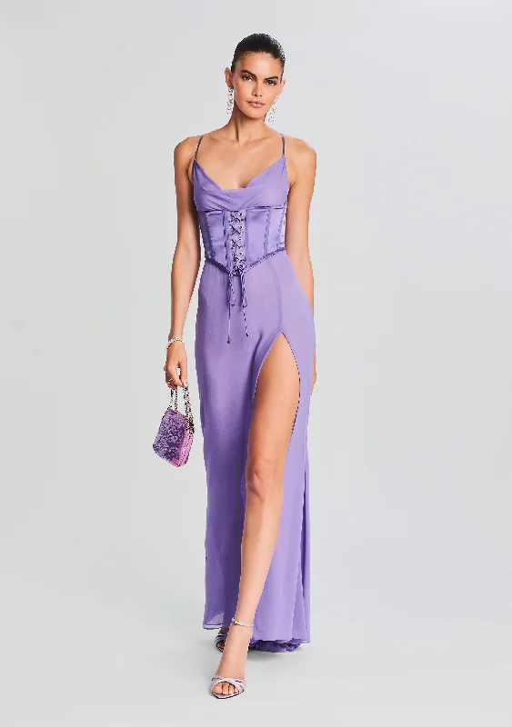 Tiered party dress-Larissa Silk Corset Dress