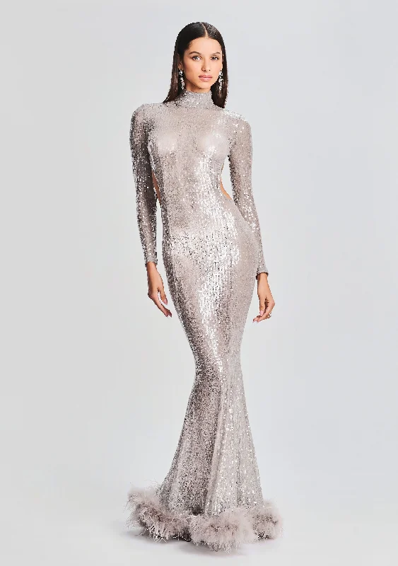 Smocked party dress-Lenora Sequin Embellished Dress