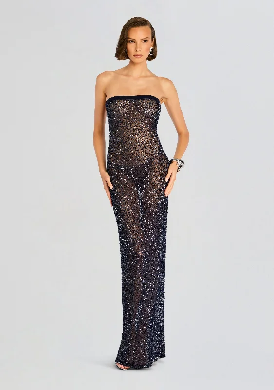 Off-shoulder party dress-Villy Sequin Gown