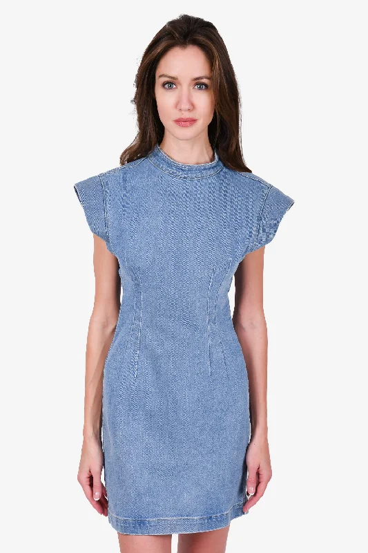 Sequin skater dress-Isabel Marant Blue Denim 'Nina' Mini Dress Size 36