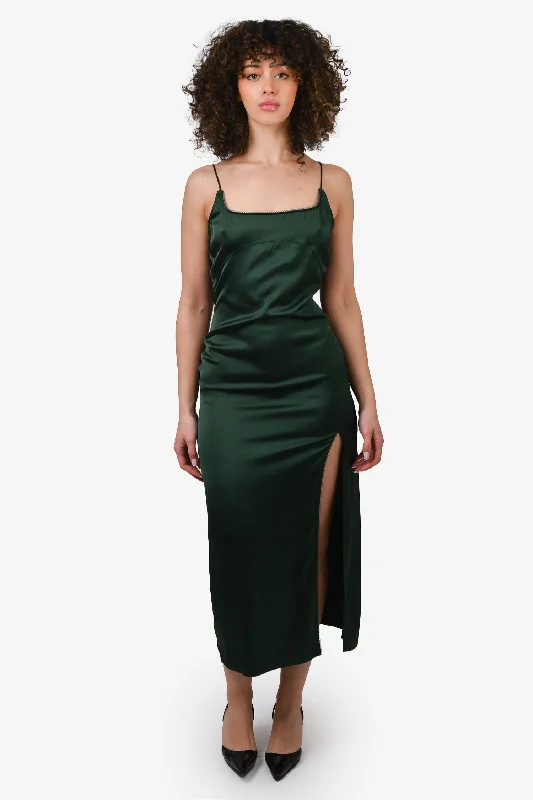 Halter neck party dress-Jacquemus Green Sleeveless 'La Robe Notte' Midi Dress Size 4