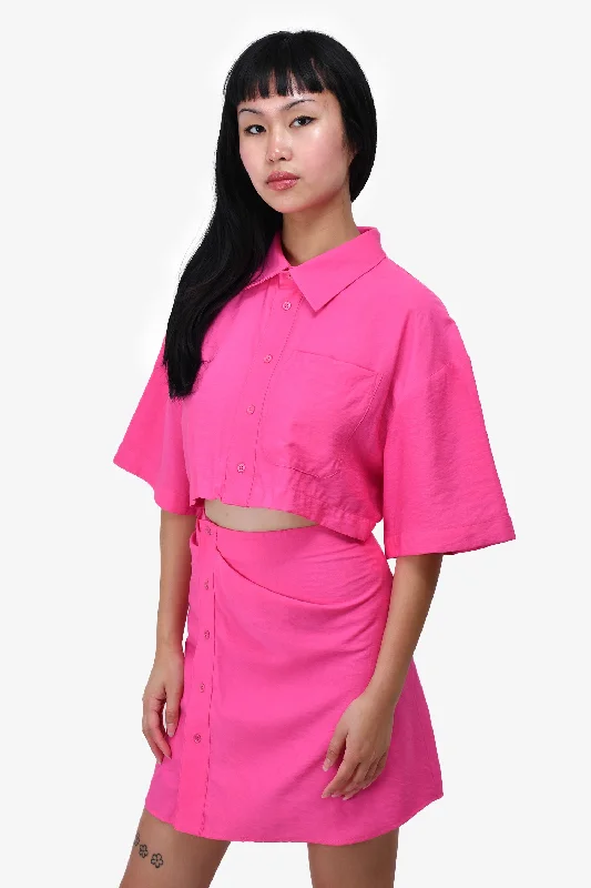 Plaid shirt dress-Jacquemus Pink Mini Dress Size 40