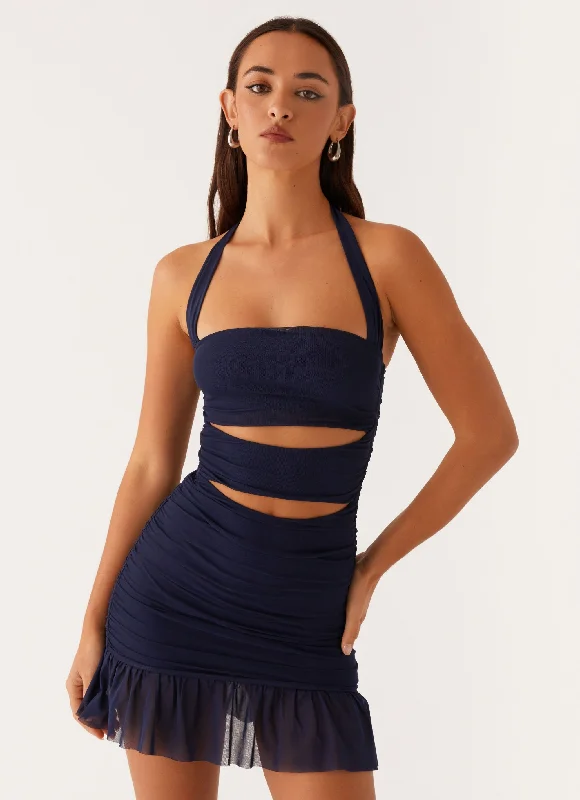 Beige cocktail dress-Devyn Mini Dress - Navy