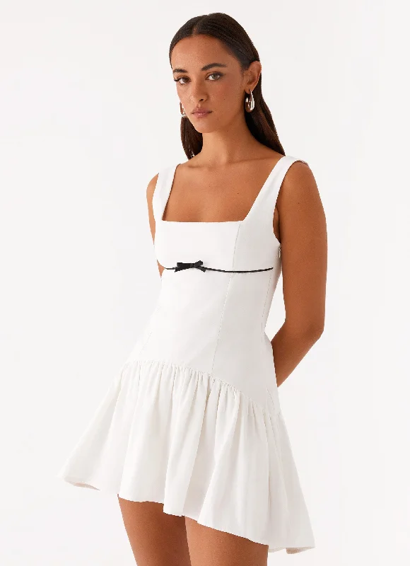 Pleated skater dress-Jolene Mini Dress - White