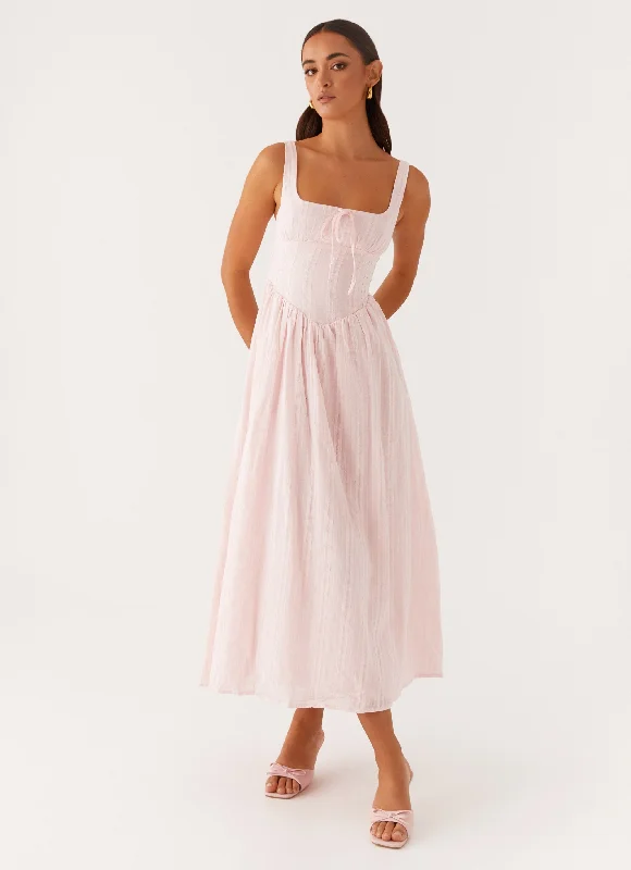 White voile dress-Pascuelle Midi Dress - Pink