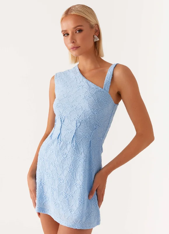 Fringe party dress-Poppy Mini Dress - Baby Blue