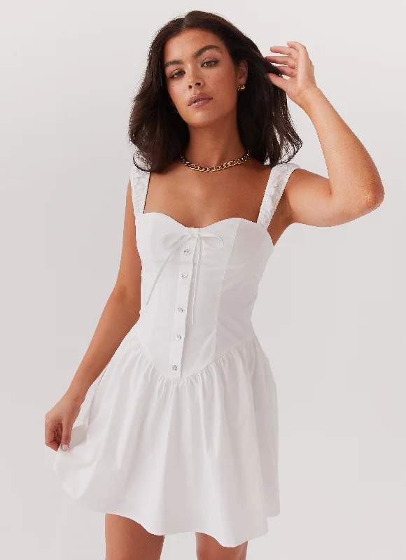 Pleated skater dress-Rebel Heart Corset Dress - White