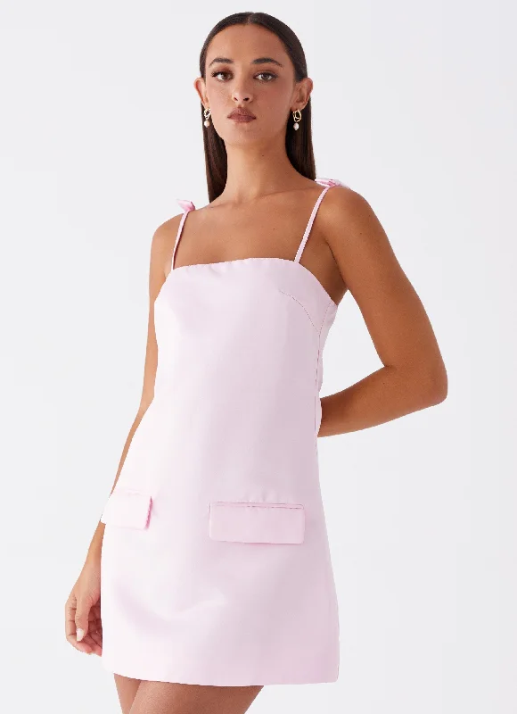 Short sleeve party dress-Sweet Sunday Mini Dress - Pink