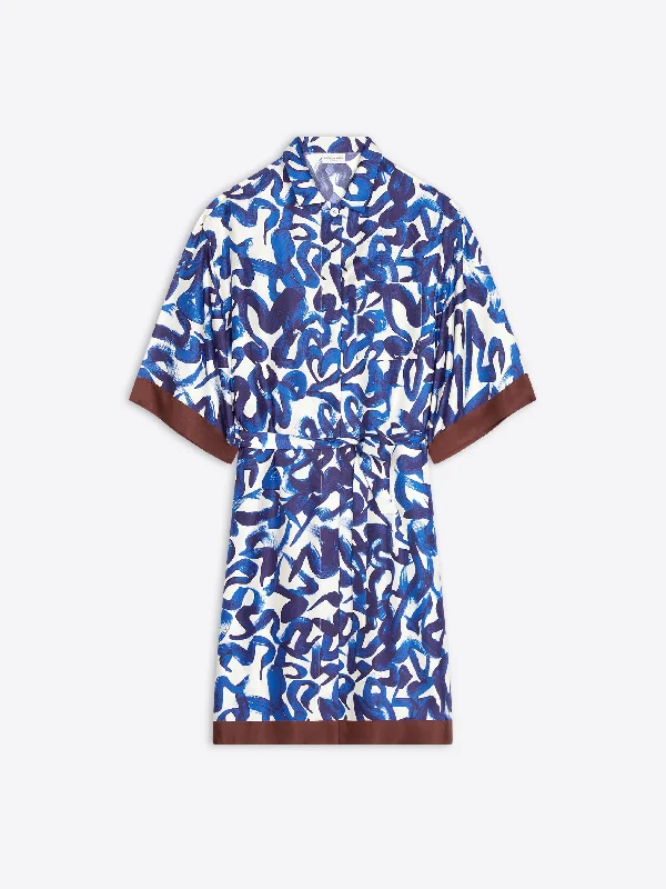 Tiered party dress-Silk shirt dress