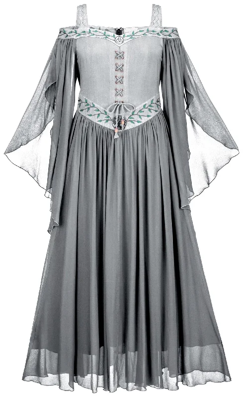 Short sleeve party dress-Acacia Maxi Limited Edition Silver Pewter