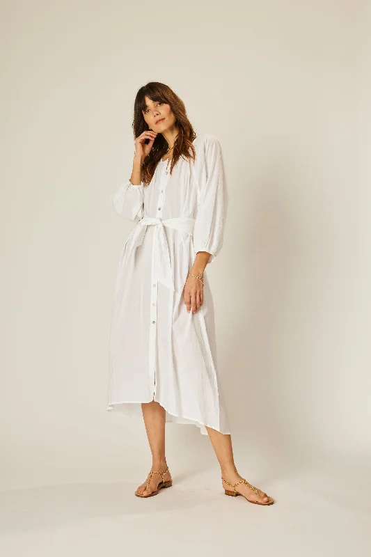 Long sleeve party dress-ALEX MIDI WITH SASH