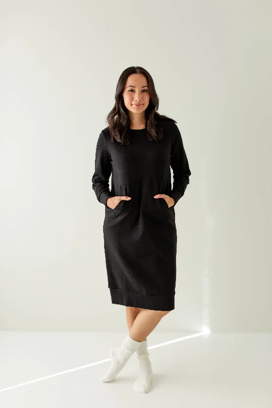 Pleated skater dress-'Andi' Cotton Blend Sweatshirt Dress