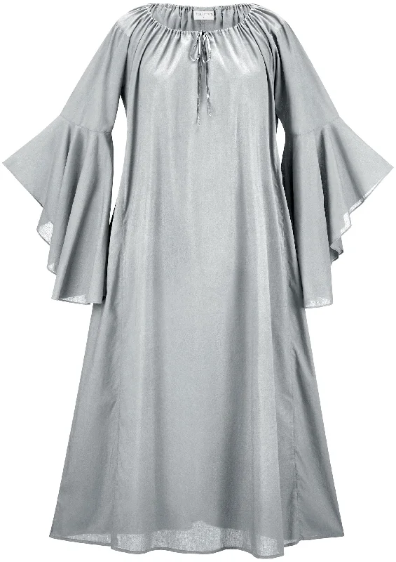 One-shoulder skater dress-Angeline Maxi Chemise Limited Edition Silver Pewter