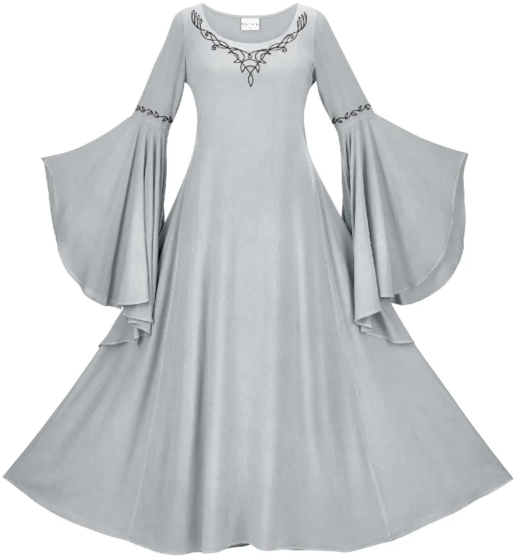 Ruched skater dress-Arianrhod Maxi Limited Edition Silver Pewter