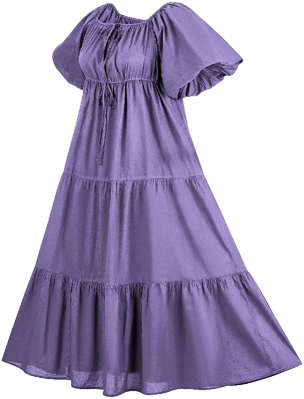 Pleated party dress-Belle Maxi Chemise Limited Edition Purples