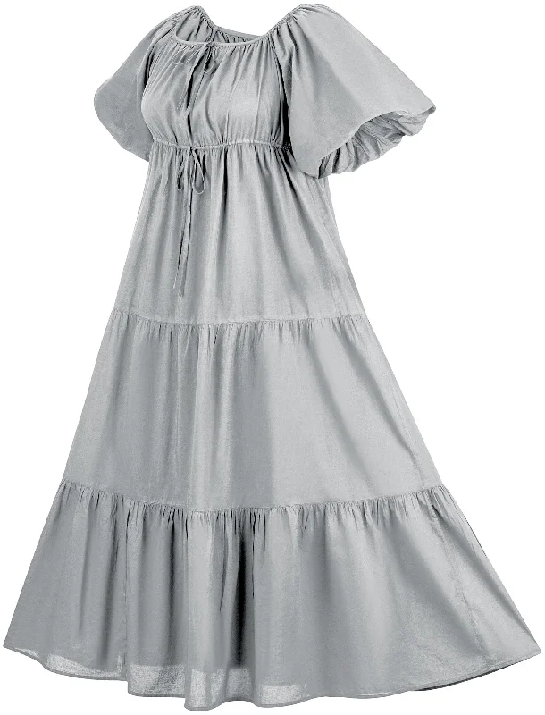 Short sleeve skater dress-Belle Maxi Chemise Limited Edition Silver Pewter