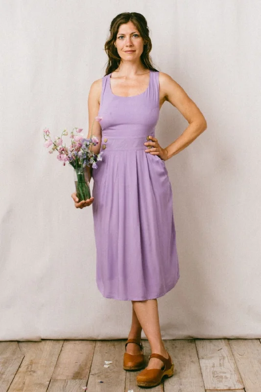 Floral skater dress-Brigid Jumper in Lilac Challis