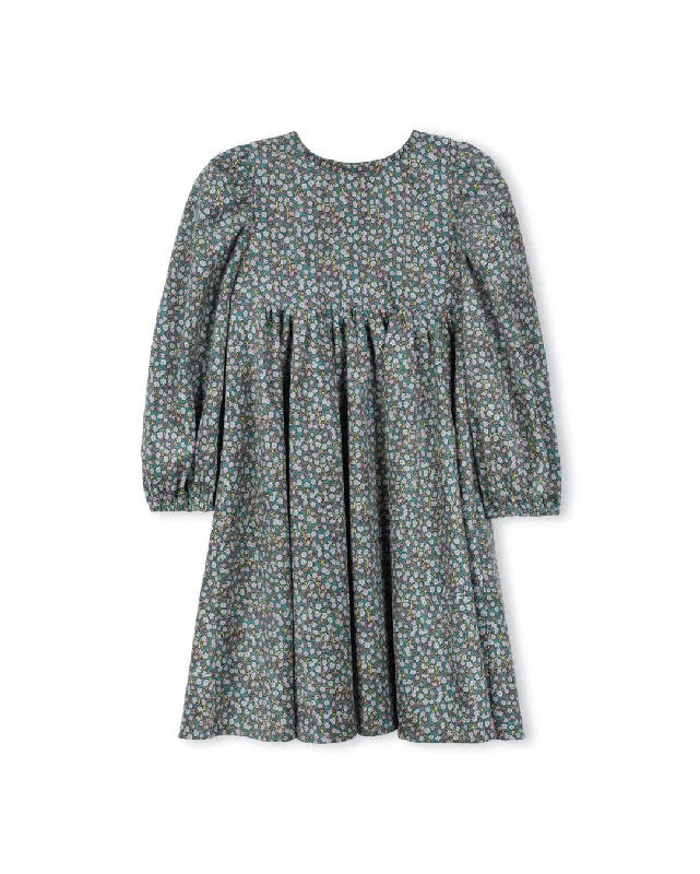 Floral skater dress-Celler - Floral Printed Corduroy Dress