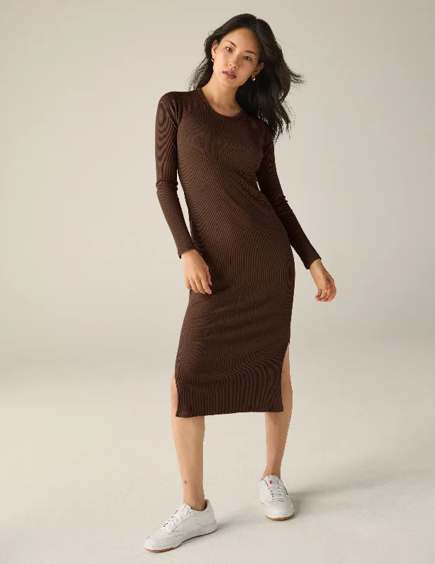 Smocked tulle dress-Contours Long Sleeve Dress