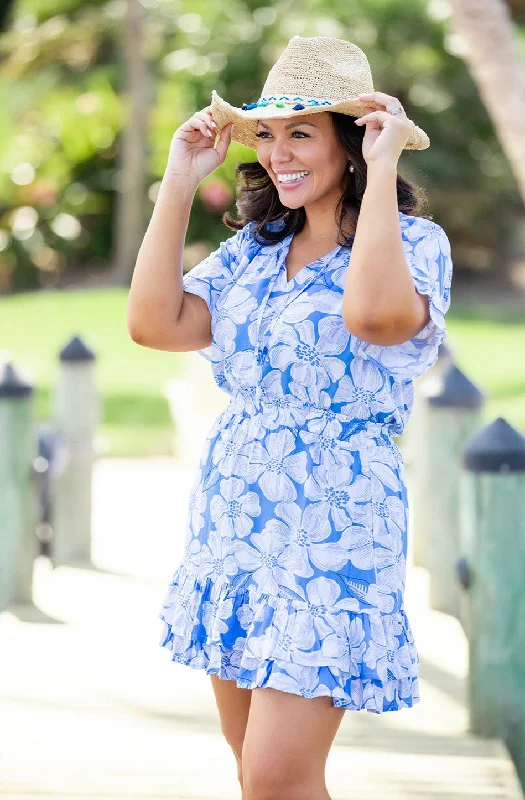 Blue sundress-Courtney Dress / Blue Floral