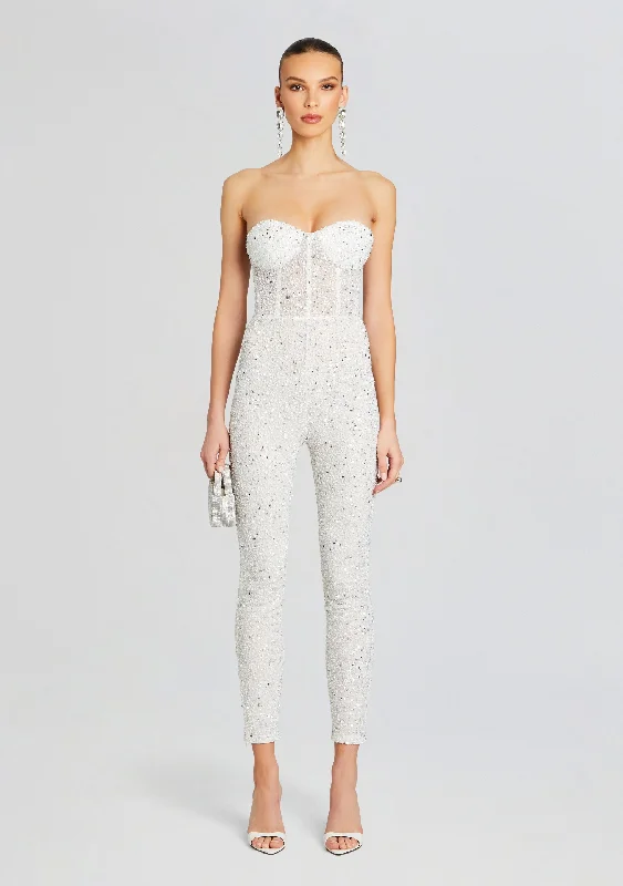 Short sleeve party dress-Elodie Sequin Jumpsuit