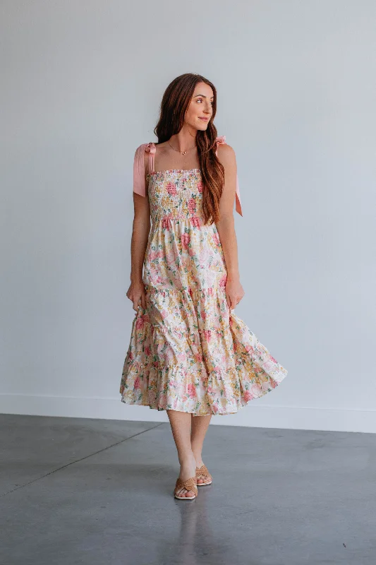 Pleated party dress-Feeling Floral Dress