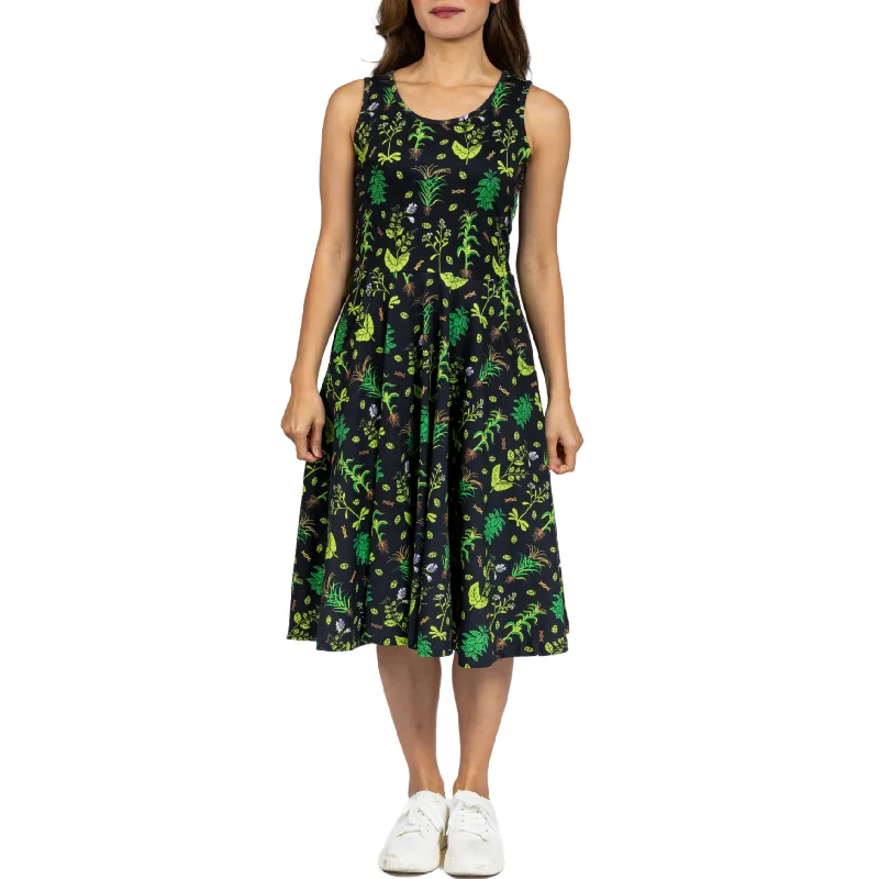 Glitter skater dress-Genetic Plants Sleeveless Twirl Dress