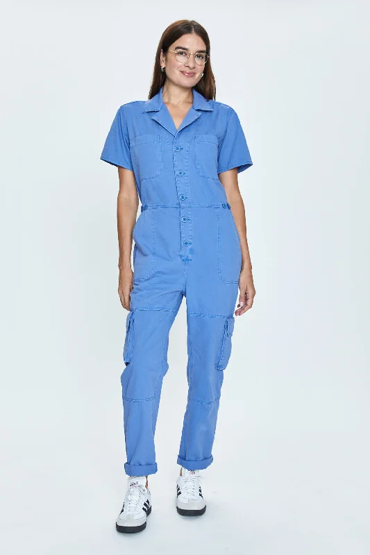 Pleated party dress-Grover Cargo Jumpsuit - Ocean Blue