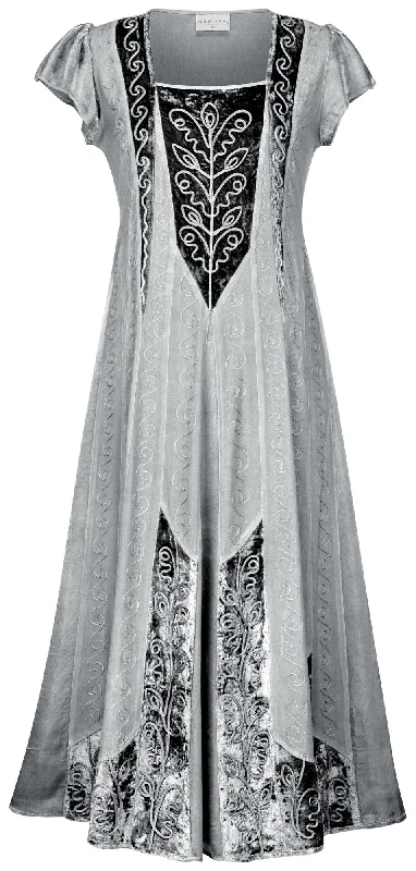 Tiered skater dress-Isolde Maxi Limited Edition Silver Pewter