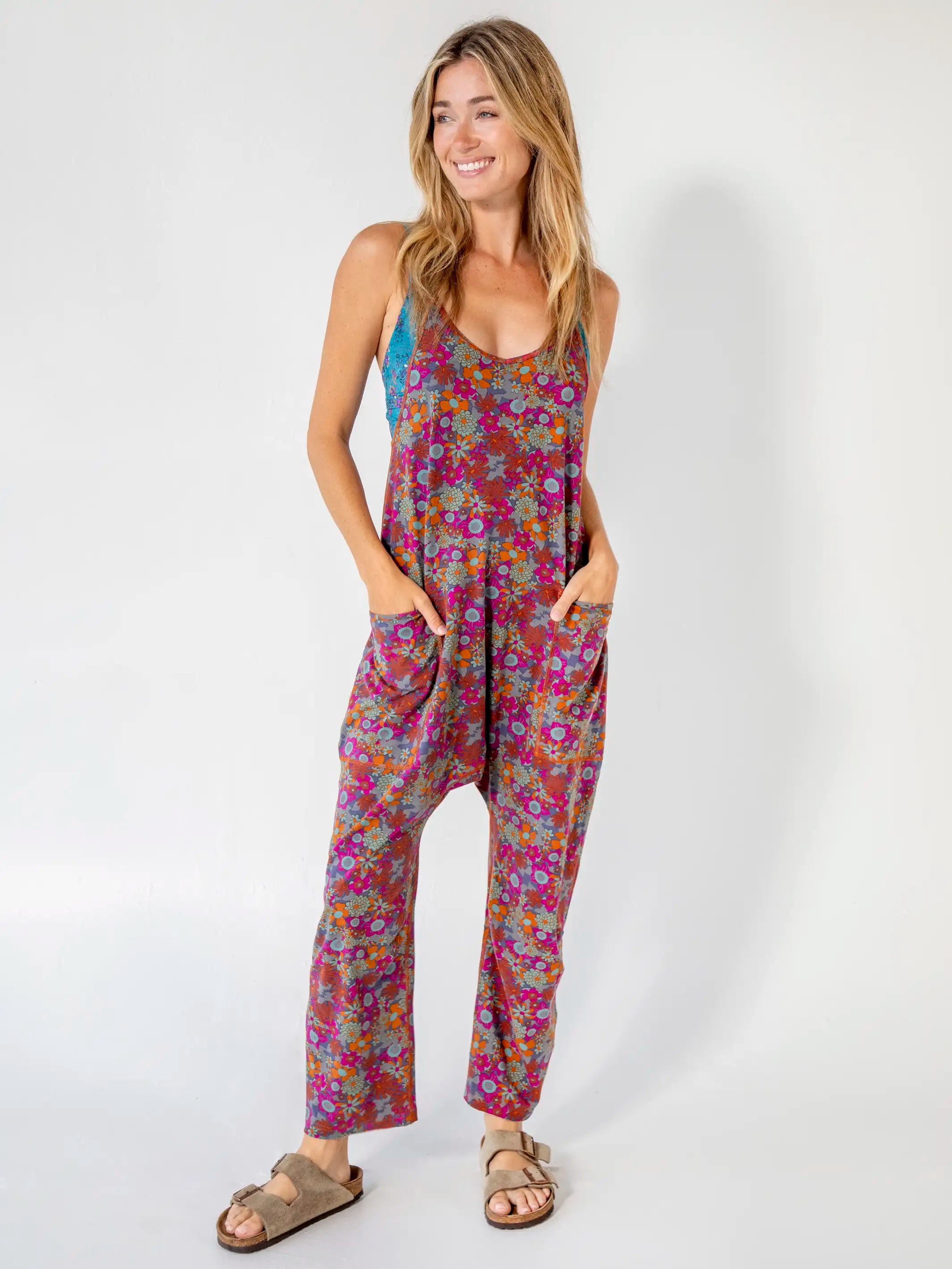 Floral cocktail dress-Lucy Jumpsuit - Deep Rust