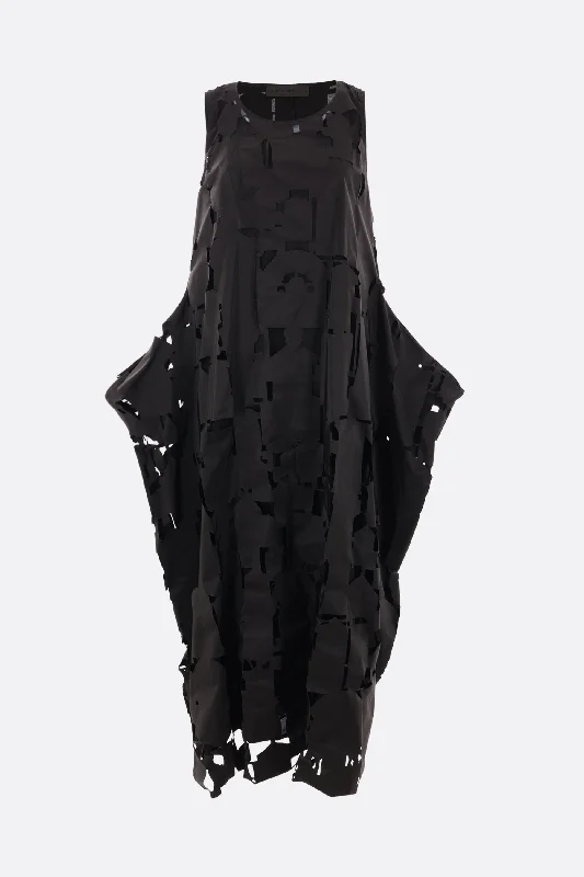 Slouchy T-shirt dress-Puppet laser-cut taffetà sleeveless dress