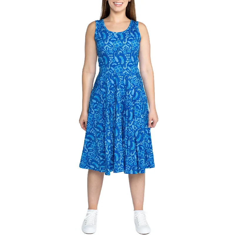 Tiered skater dress-Paisley Bacteria Sleeveless Twirl Dress