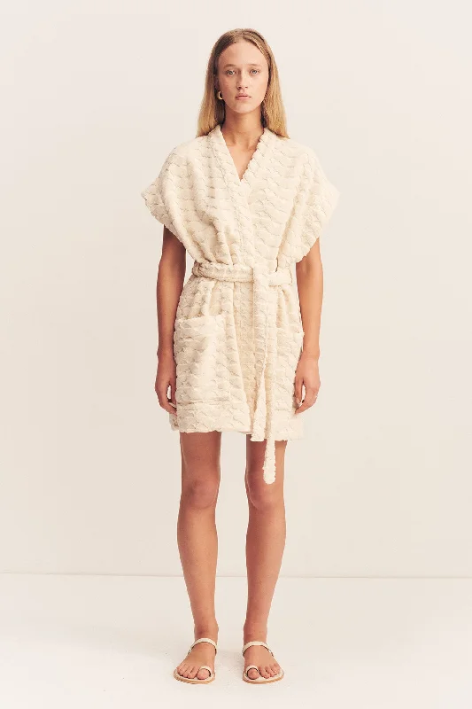 Lace party dress-PAULINE SLEEVELESS ROBE - BONE