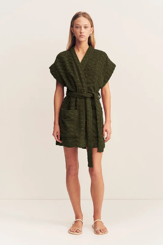 Tiered party dress-PAULINE SLEEVELESS ROBE - KHAKI