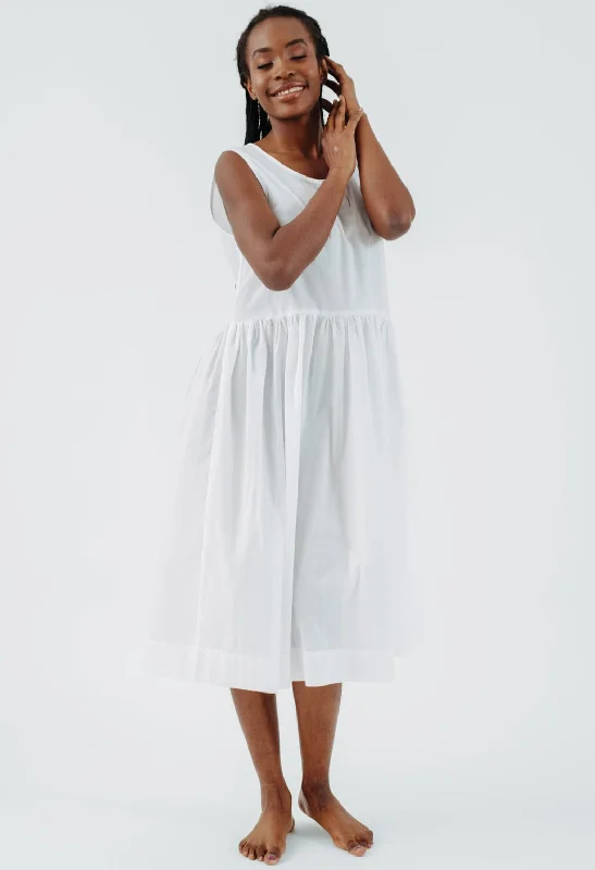 White voile dress-Petticoat, Sleeveless