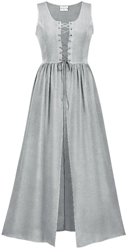 Casual twill dress-Renée Maxi Overdress Limited Edition Silver Pewter