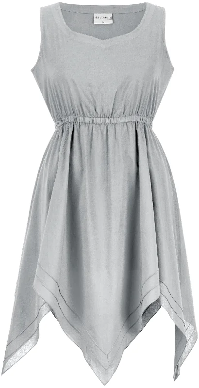 Silver evening dress-Robyn Midi Chemise Limited Edition Silver Pewter