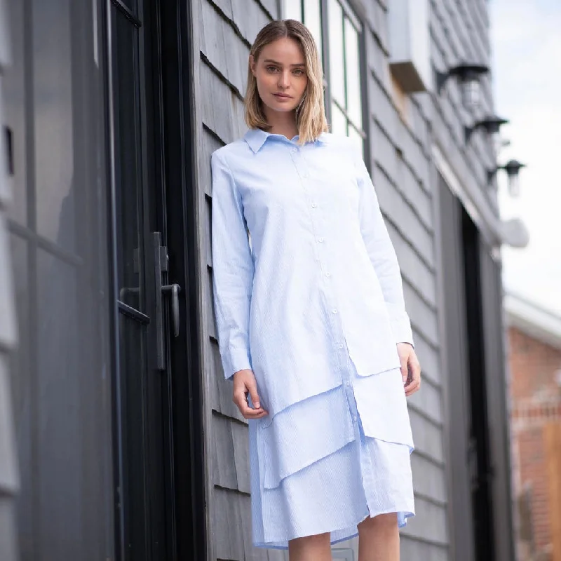 Fringe skater dress-Ruffle shirt dress [Final Sale]