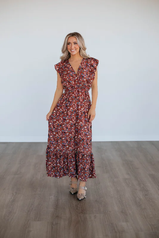 Polka dot party dress-Saffron Floral Dress