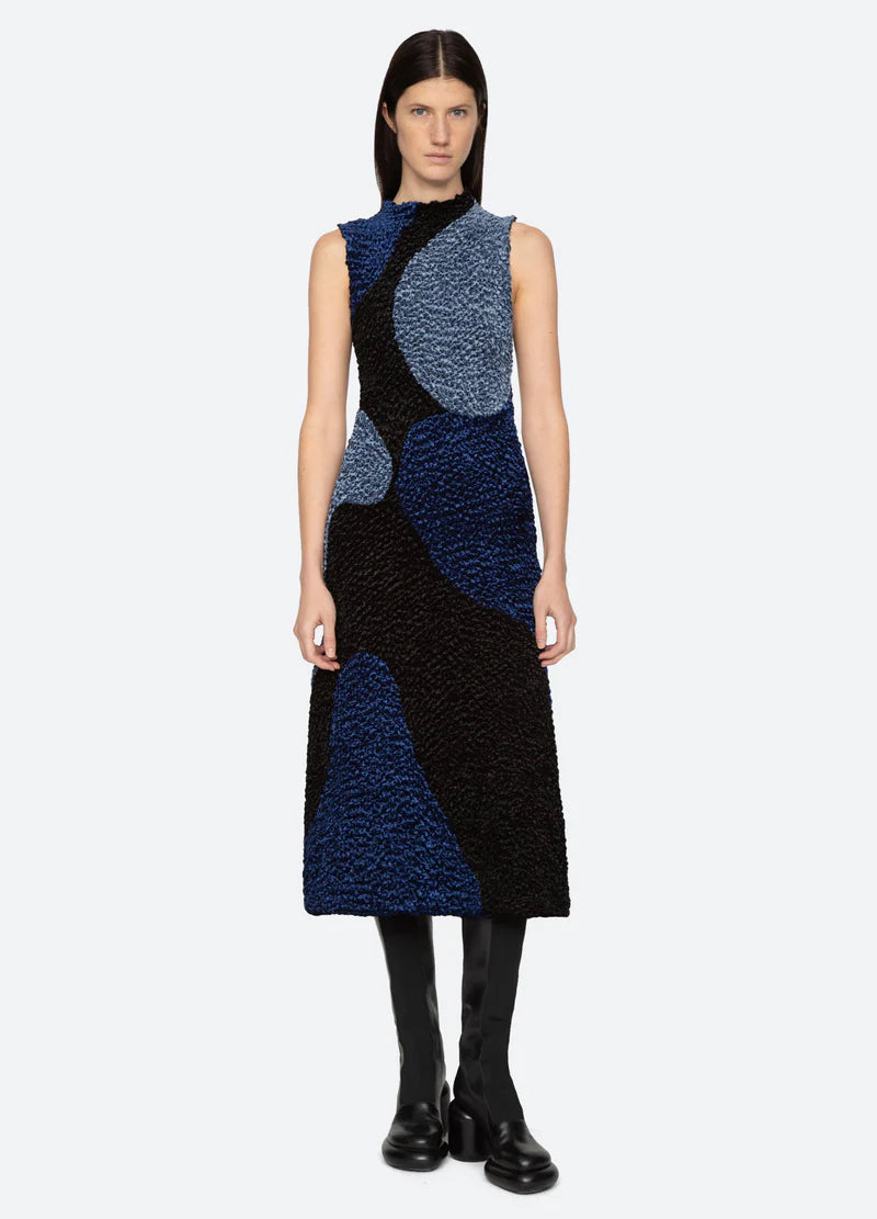 Glitter party dress-Sea NY Malene Velvete Patchwork Dress