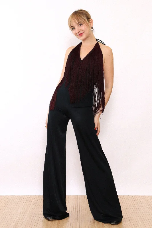 Pleated party dress-Slinky Fringe Jumpsuit XS/S