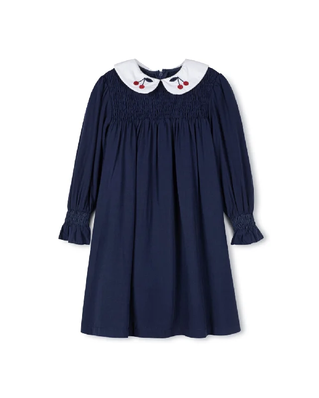 Glitter party dress-Smocked Collared Dress