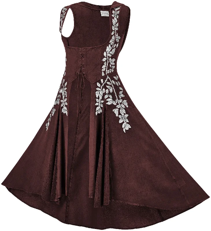 Glitter skater dress-Tauriel Maxi Overdress Limited Edition Rich Rosewood Silver Embroidery