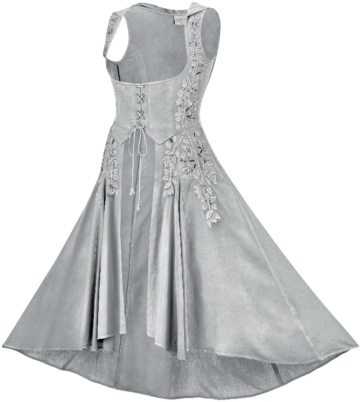 Striped skater dress-Tauriel Maxi Overdress Limited Edition Silver Pewter Silver Embroidery