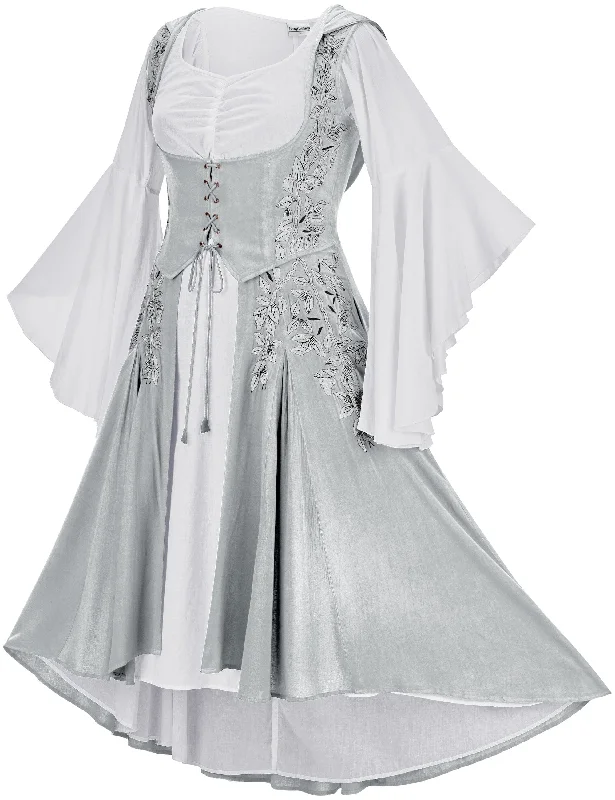 Tiered skater dress-Tauriel Maxi Set Limited Edition Silver Pewter Silver Embroidery