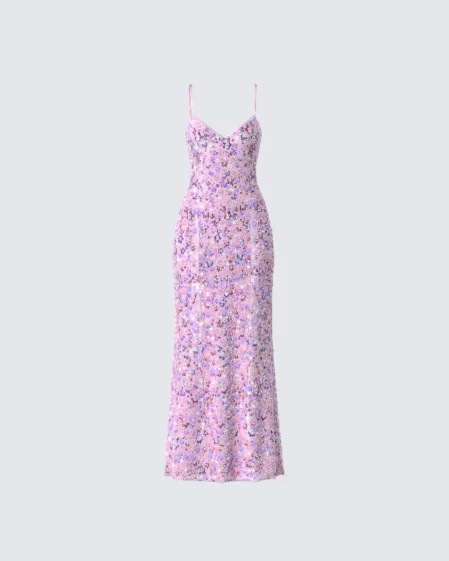 Polka dot skater dress-Tavianna Multi Floral Embellished Gown