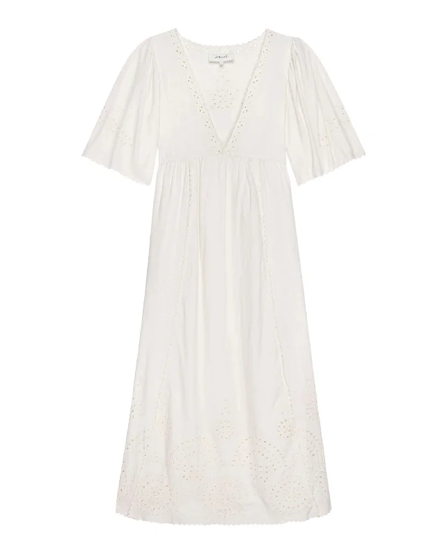 Short sleeve party dress-The Arbor Dress. -- Cream