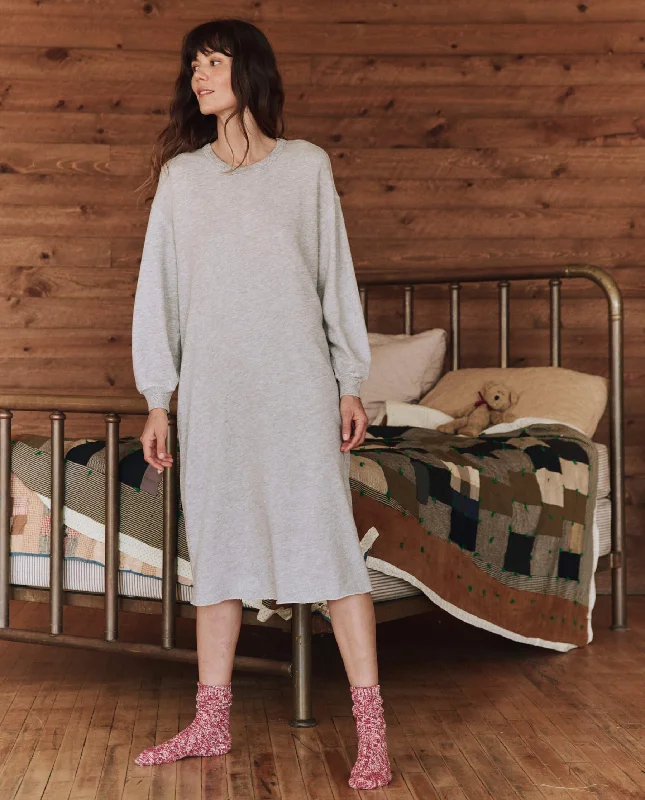 Glitter party dress-The Sweatshirt Dress. -- Light Heather Grey