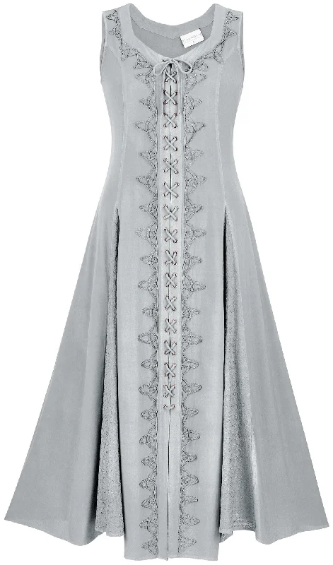 Ruched party dress-Trinity Maxi Limited Edition Silver Pewter